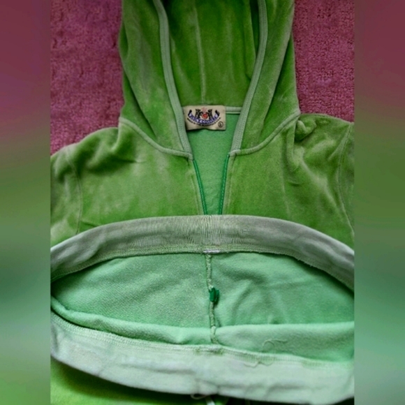Juicy Couture Tracksuit Lime Green Velour Set  Authentic *RARE* - Picture 5 of 8